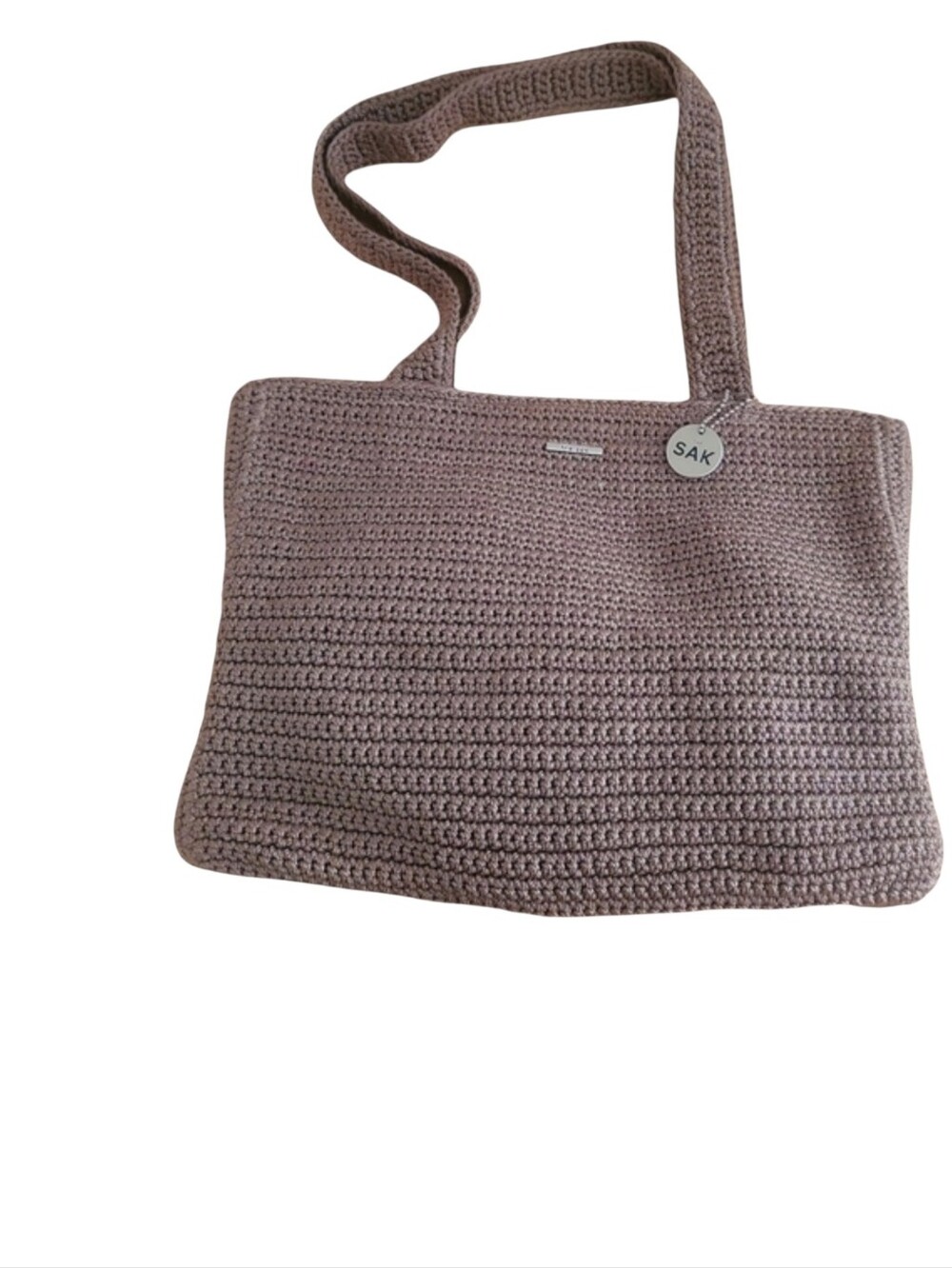 The Sak Taupe Crocheted Shoulder Bag | Boho Woven Tote